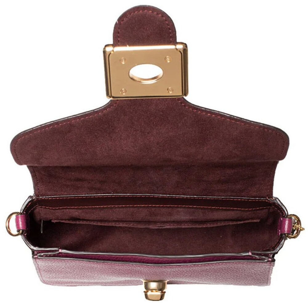 Coach Cassidy Top Handle Leather Crossbody Bag – Dark Berry - Picture 9 of 11